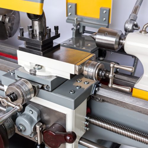 Metal lathe machinery tool equipment in workshop